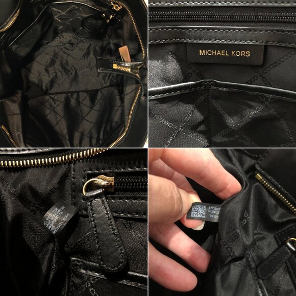 Michael Kors Whitney Large Brown/Black Leather Top Zip Shoulder Tote Bag - Picture 10 of 11